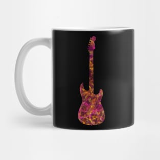 Pink on Yellow Flame Guitar Silhouette Mug